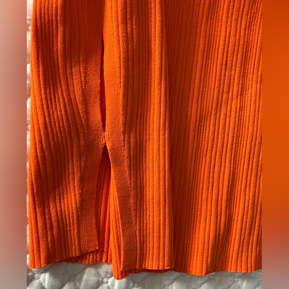 Frame Women’s Orange Ribbed Cit Out Sleeveless Top L - Picture 15 of 15